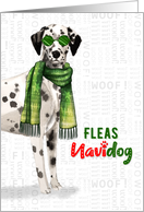 Dalmatian Funny Dog Lover Fleas Navidog Christmas card