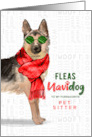 Pet Sitter German Shepherd Fleas Navidog Christmas Custom card