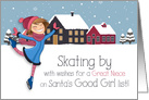 for Great Niece Winter Ice Skater Holiday Theme card