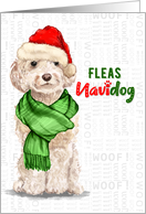 Champagne Cockapoo Funny Fleas Navidog Christmas card