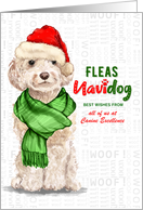 Champagne Cockapoo Funny Fleas Navidog Christmas Custom card