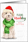 for Pet Sitter Champagne Cockapoo Fleas Navidog Christmas Custom card