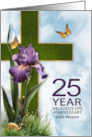 for Nun 25th Religious Life Anniversary Purple Iris and Cross card