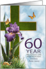 60th Religious Life Anniversary Purple Iris and Cross Custom card