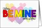 Valentine Be Mine LGBT Rainbow Theme with Hearts card