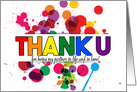 Thank You Life Partner LGBT Rainbow Theme with Paint Splatters card
