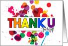 Thank You for the Gift LGBT Rainbow Theme with Paint Splatters card
