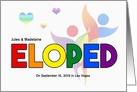 Elopement Announcement LGBT Rainbow Theme Custom card