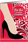 Grandma’s Birthday Woman’s Leg with Bold Pink and Red card