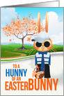 for Young Son Handsome Boyish Easter Bunny card