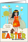 for Young Female Cousin on Easter Asian American Girl and Bunny card