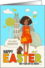 for Young Daughter on Easter Latin American Girl with Bunny card