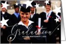 Graduation Announcement with Stars Graduate Photo card
