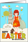 for a Young Girl on Easter Redhead with Freckles card