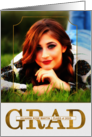 Graduation Ceremony Faux Gold Leaf Grad’s Photo card
