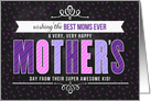 For Two Moms on Mother’s Day in Purple Typography card