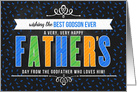 for Godson from Godfather on Father’s Day in Blue Typography card
