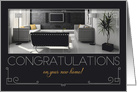Realtor New Home Congratulations Modern Interior Charcoal card
