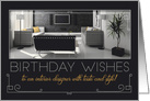 Interior Designer’s Birthday Modern Interior Charcoal and Yellow card