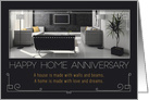 Home Anniversary from Real Estate Modern Interior Charcoal card