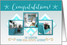 Real Estate License Congratulations Beach Home Theme card