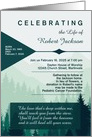 Celebration of Life Invitation Green Forest Pines Custom Blank card