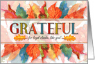 for Clients Grateful Thanksgiving Watercolor Leaves Business card