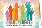 Grandparents Day Colorful Hands Raised card