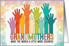 for Grandma on Grandparents Day Colorful Hands Raised card