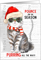 Pet Business Scottish Cat Funny Christmas Purring All the Way card