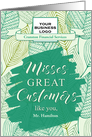 Dormant Clients Customers Botanical Square Business Logo Blank card