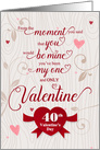 40 Valentine’s Days Together Romantic and Tender Red Heart card