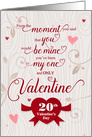 20 Valentine’s Days Together Romantic and Tender Red Heart card