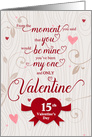 15 Valentine’s Days Together Romantic and Tender Red Heart card