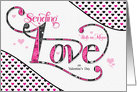 for Two Moms Sending Love on Valentine’s Day Pink and Black card