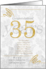 35 Years in Business Gold and Silver Custom NO REAL GLITTER card
