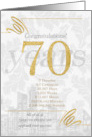 70 Years in Business Gold and Silver Custom NO REAL GLITTER card
