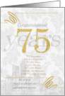 75 Years in Business Gold and Silver Custom NO REAL GLITTER card