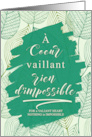 French Graduation Nothing is Impossible Typography Green Botanical card