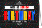 for Nephew Colorful Chalkboard Birthday Typography card