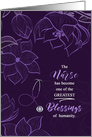 for Nurse Thank You Plum Botanical with Stethoscope card