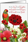 Friendship Lorikeet Parrot and Poppy Garden card