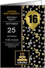 16th Birthday Party Invite Gold and Silver Confetti Custom card
