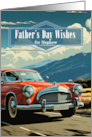 for Nephew on Father’s Day in a Classic Car Retro Theme card