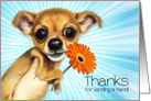 Thanks for Lending a Hand Cartoon Chihuahua Puppy card