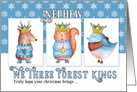 for Young Nephew Christmas Three Forest Kings Cute Animals card