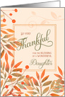 Thankful for a Wonderful Daughter Autumn Harvest Leaves card