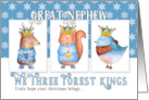 for Great Nephew Christmas Three Forest Kings Cute Animals card