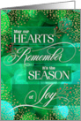Business Remember the Season of Joy Green Bokeh and Berries card