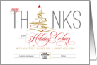 Rectangle Business Logo Thanks and Holiday Cheer Custom Name card